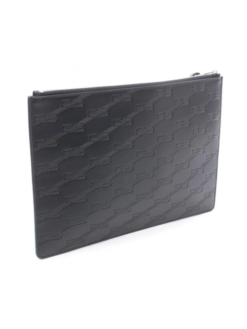 Balenciaga Clutch BB Monogram Black Leather